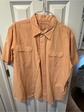 croft & barrow Short-Sleeve Button-Down Shirt in Peach